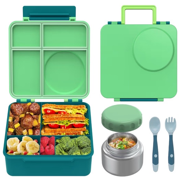 Other - 4-Compartment Bento Lunch Box NEW! w/ Insulated Food Jar & Utensils – Leakproof